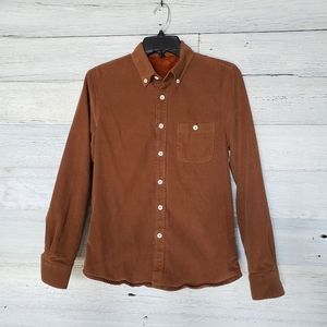 Long sleeve velvet lined corduroy shirt